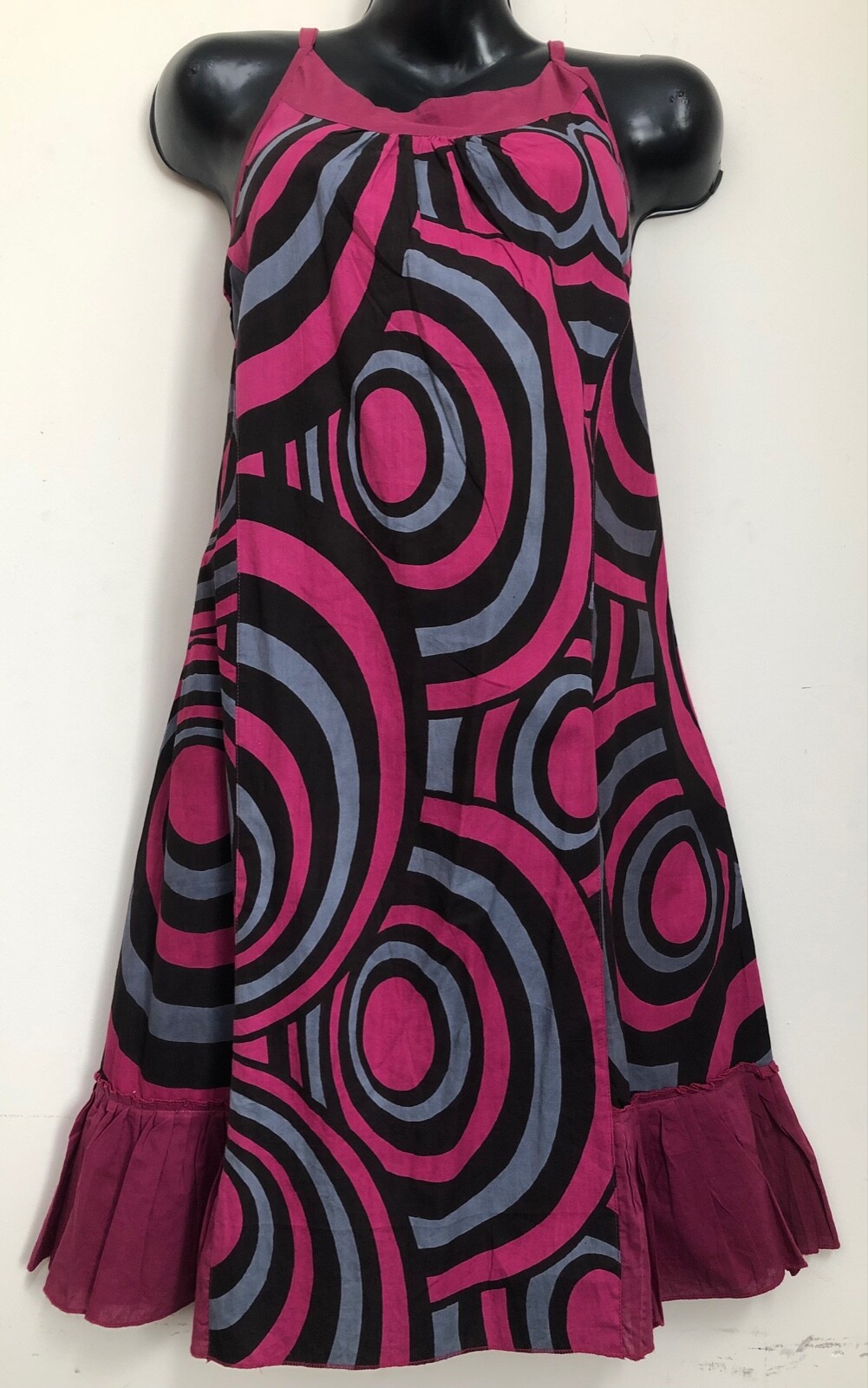 Artisan Cotton Ethnic Designer Colourful Summer Dress Made in Nepal Sk18-146