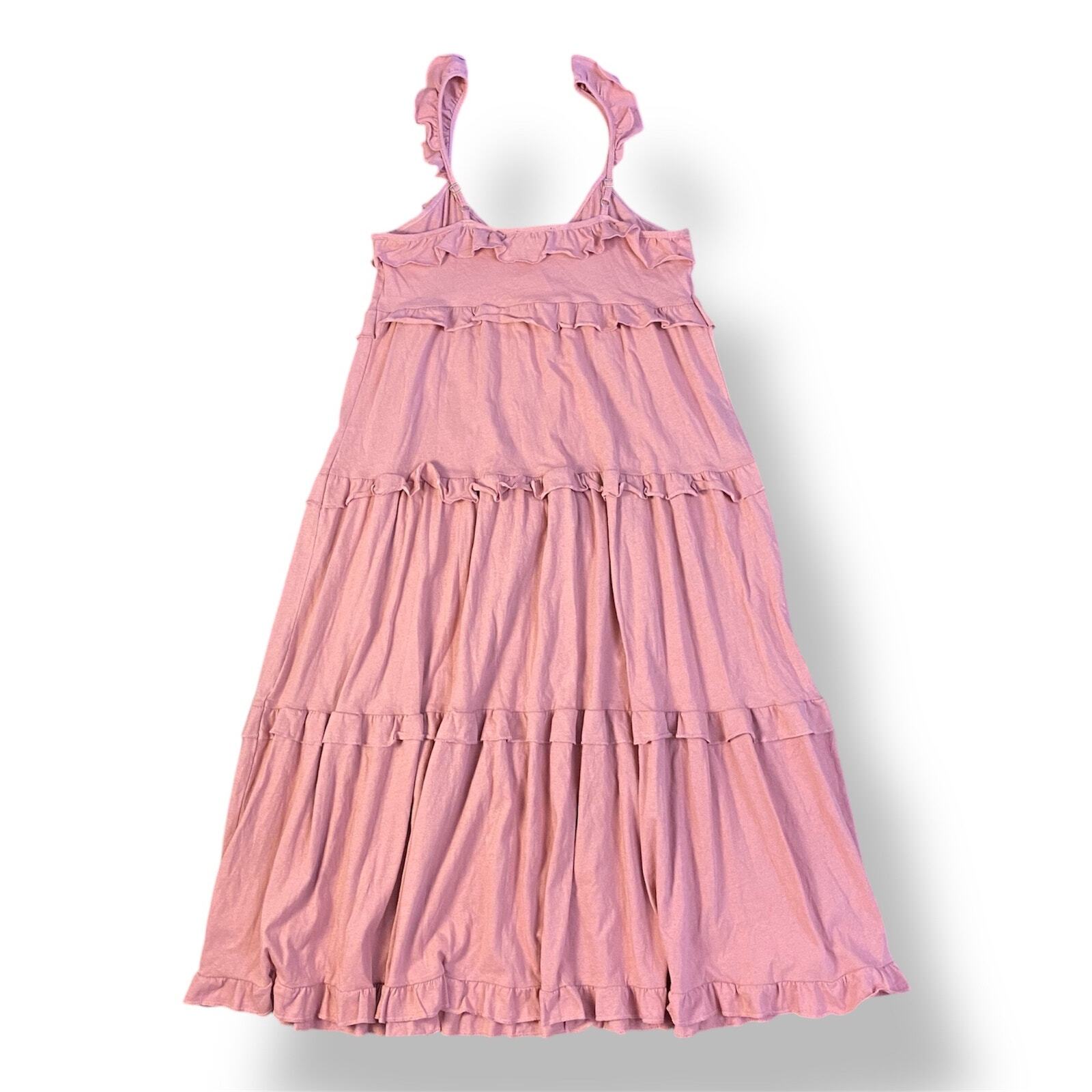 J.Crew NWT Tiered Ruffle Knit Keyhole Maxi Dress Size XS Weathered Rose