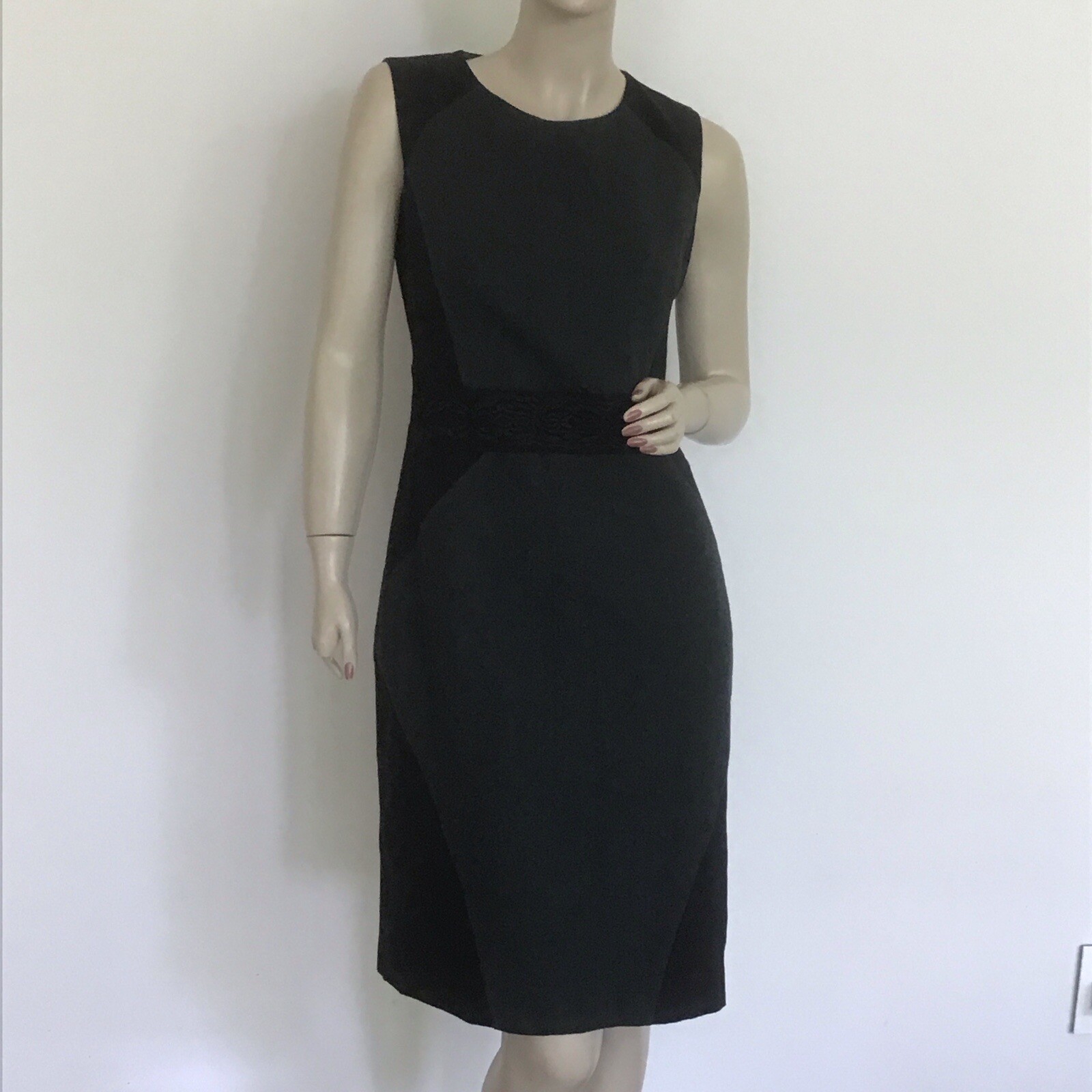 Etro Hunter Green Black Colorblock Soutache Fitted Wool Sheath Dress 42 6