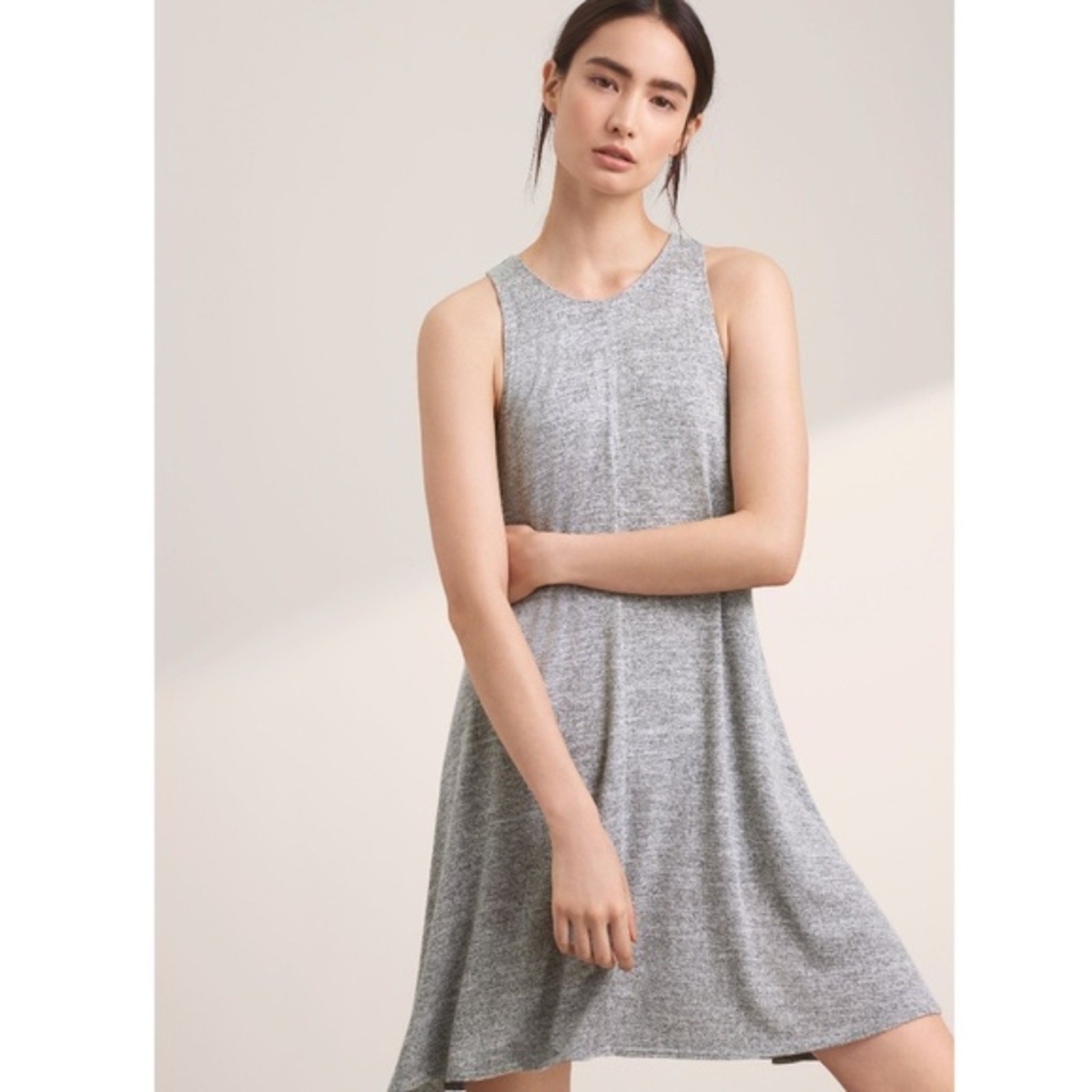 Wilfred Free Aritzia Heather Grey Sleeveless A-Line Mini Dress XXS RPS7-8545-35