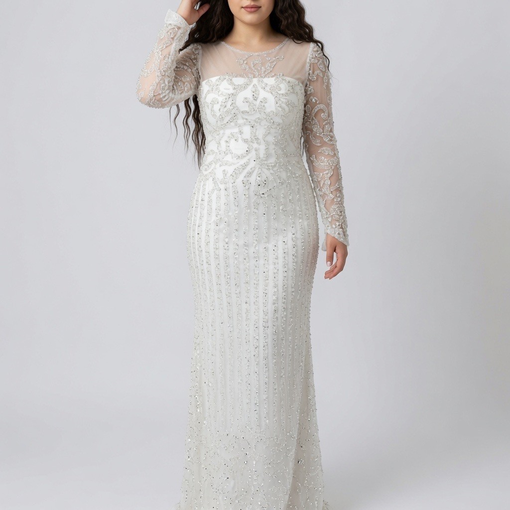 beaded white dress