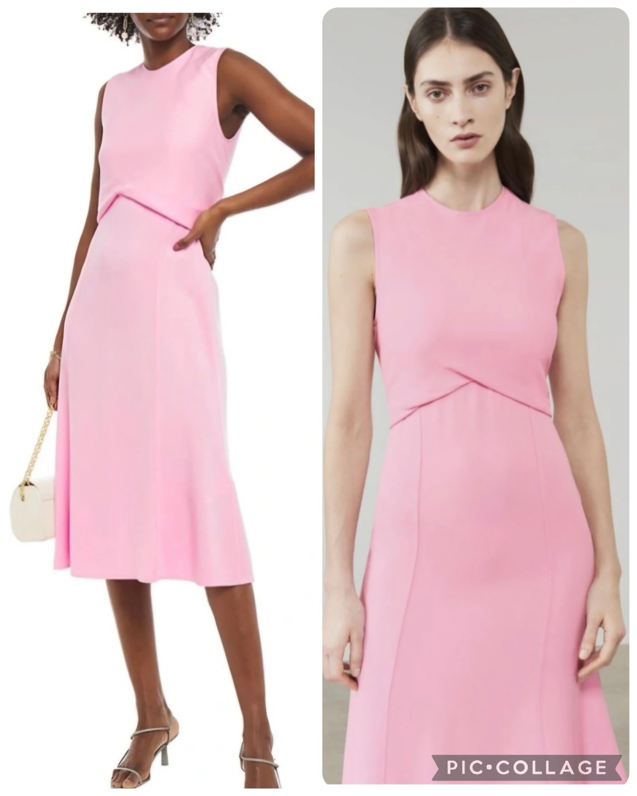 VICTORIA BECKHAM Bubblegum ruched stretch-crepe dress uk 6 us2 RRP £990