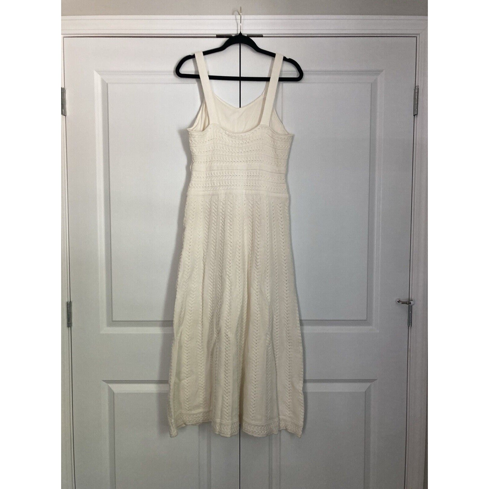 Haute Hippie NWT Cotton Stitch Embroidered Ivory Sleeveless Dress Size Medium