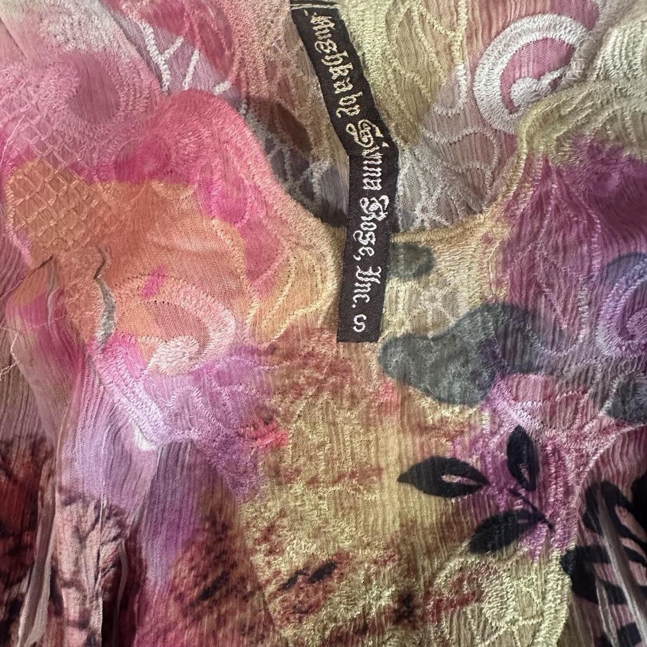 Vintage Multicolor Boho Mesh Mini Dress Size Small Short Sleeve