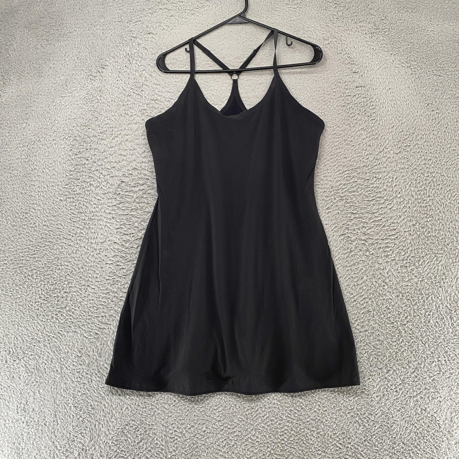 Outdoor Voices Exercise Dress Womens L Black Strappy Tank Activewear Mini Skort
