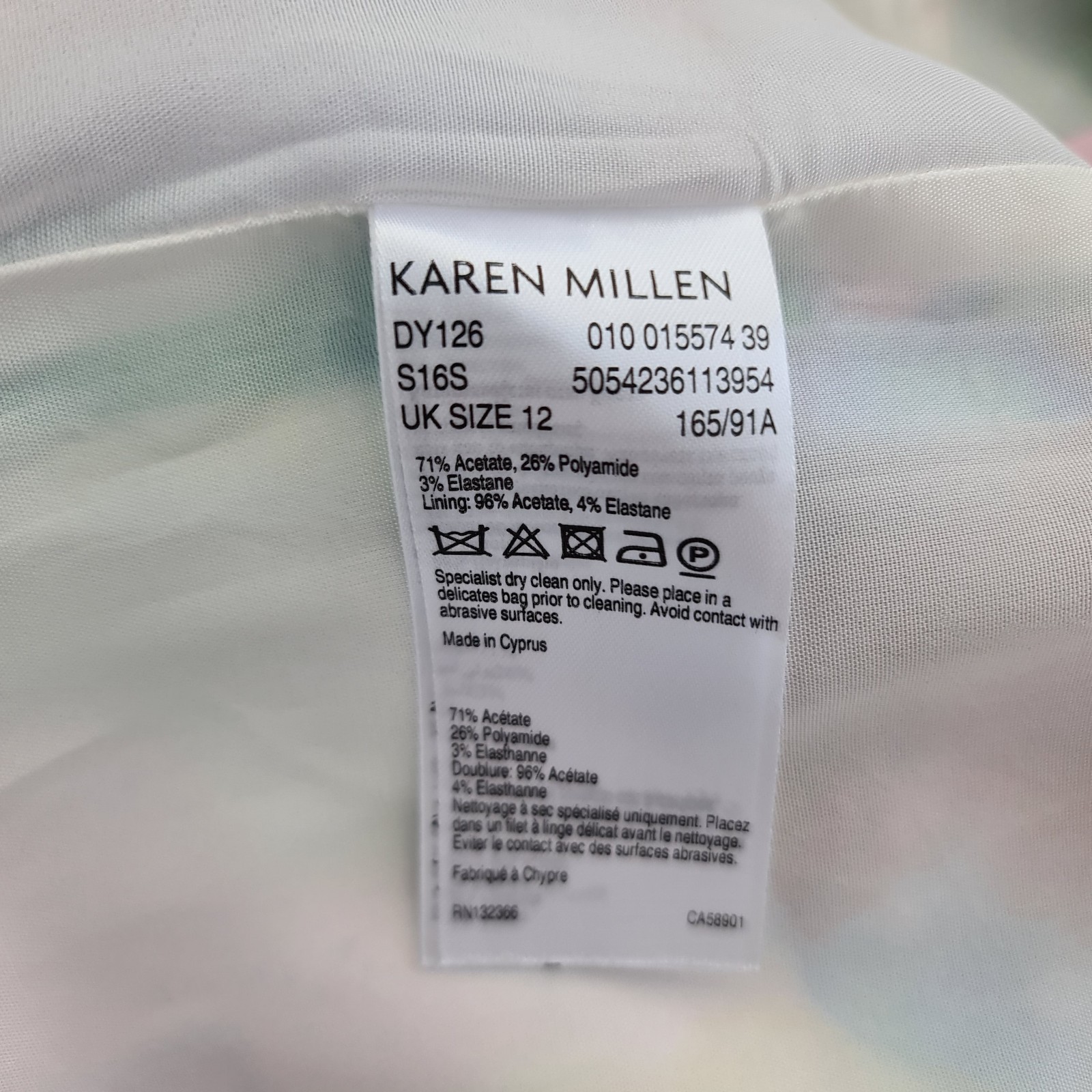 Karen Millen Women’s Multicoloured Floral Orchid Bodycon Midi Dress – Size 10/12