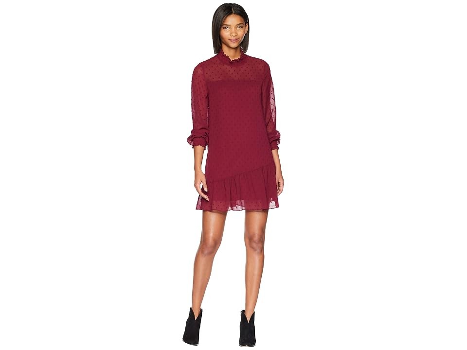 kensie Crinkle Dot Dress KS0K8389 (Berry Juice) Women’s Dress XS