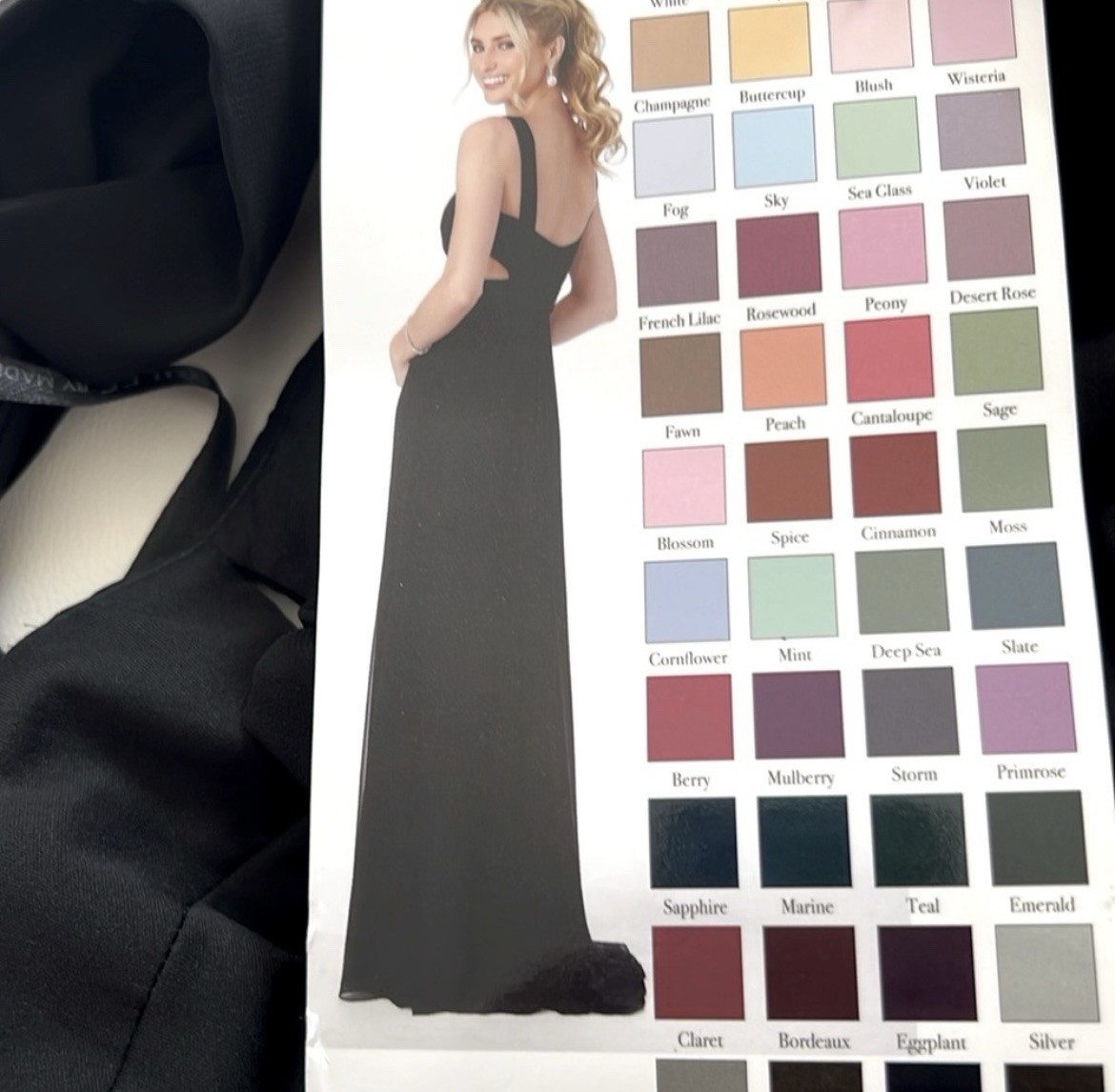 Mori Lee Madeline Gardner Chiffon Wrap Dress-Black NWT Size 8 MSRP $180