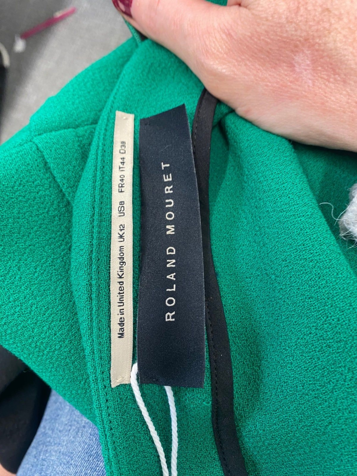 Fabulous ROLAND MOURET asymmetric Evening Dress UK12 emerald Green JW603