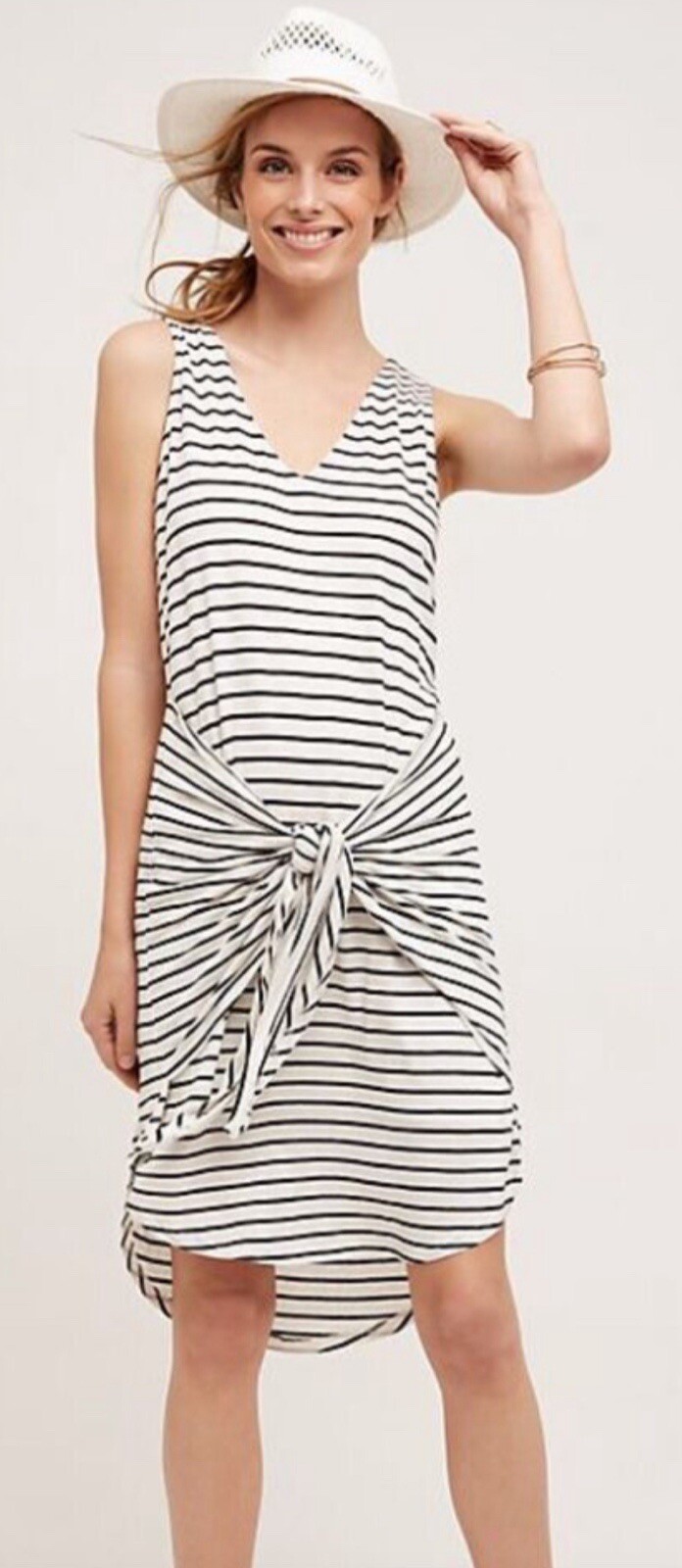 Anthropologie DOLAN Left Coast Collection NWT Striped V-neck Beach Dress Sz M
