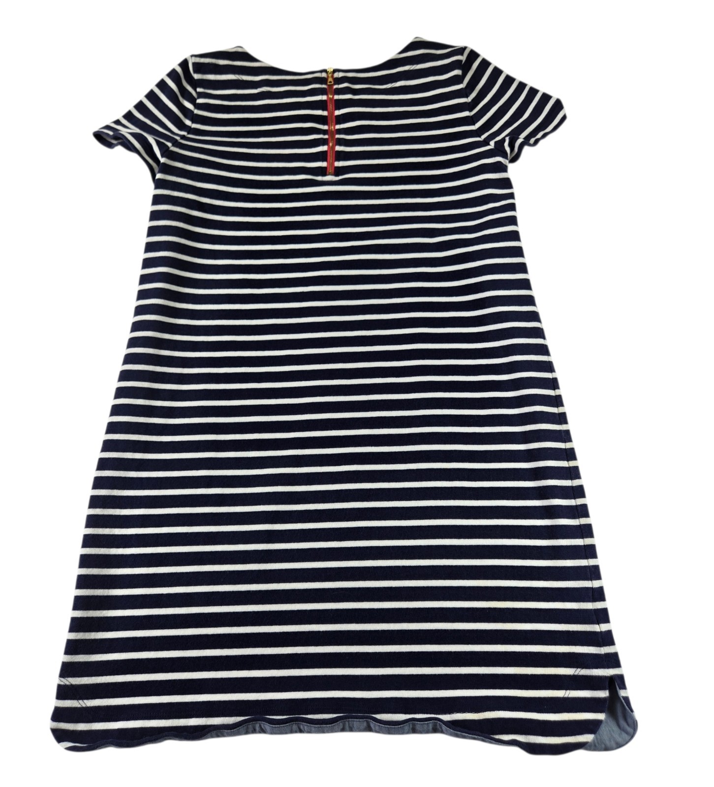 Anne Taylor Loft Large Dress Cotton Navy White Striped Nautical