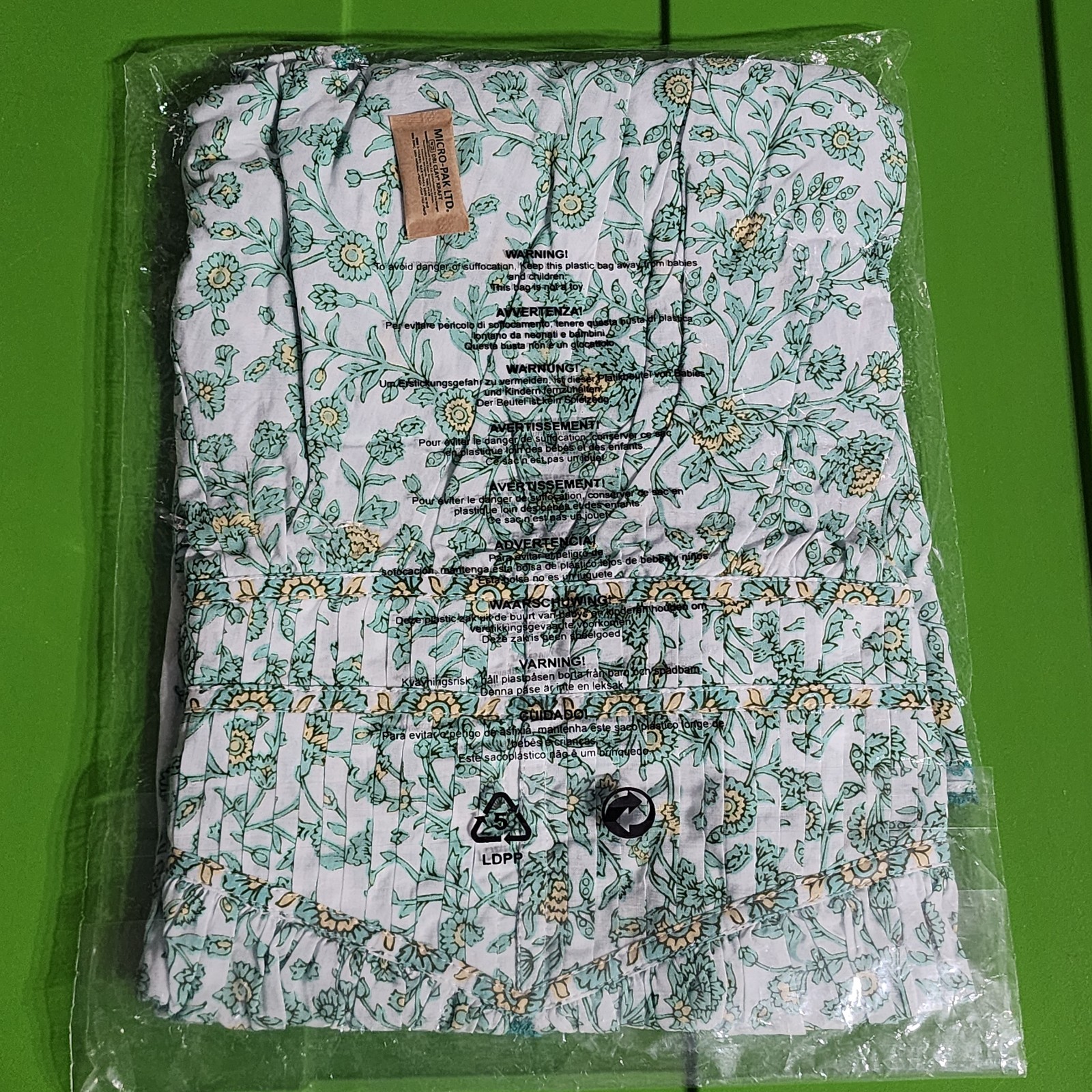 Poupette St Barth Ciao Mini Dress Size S Green Lazuli Coastal Resort Floral NWT