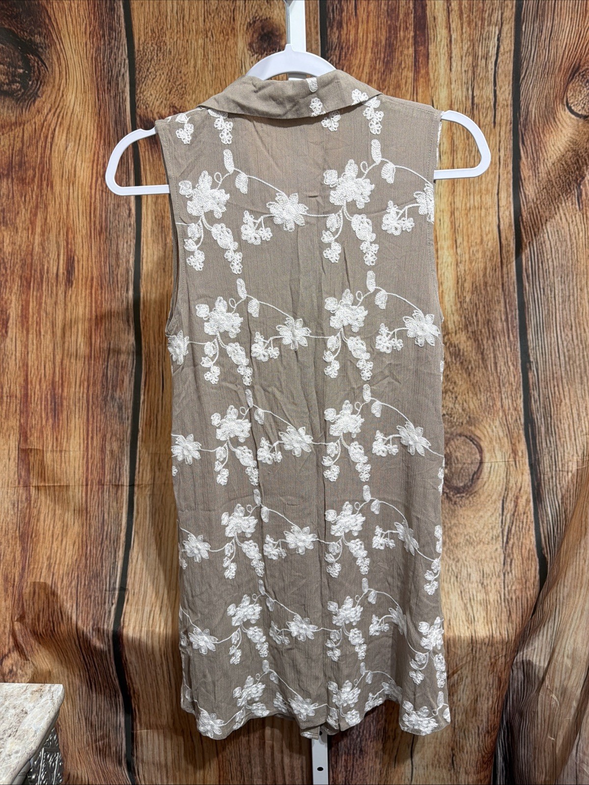Indigo Soul Button Embroidered Sleeveless Dress Size Small D-31