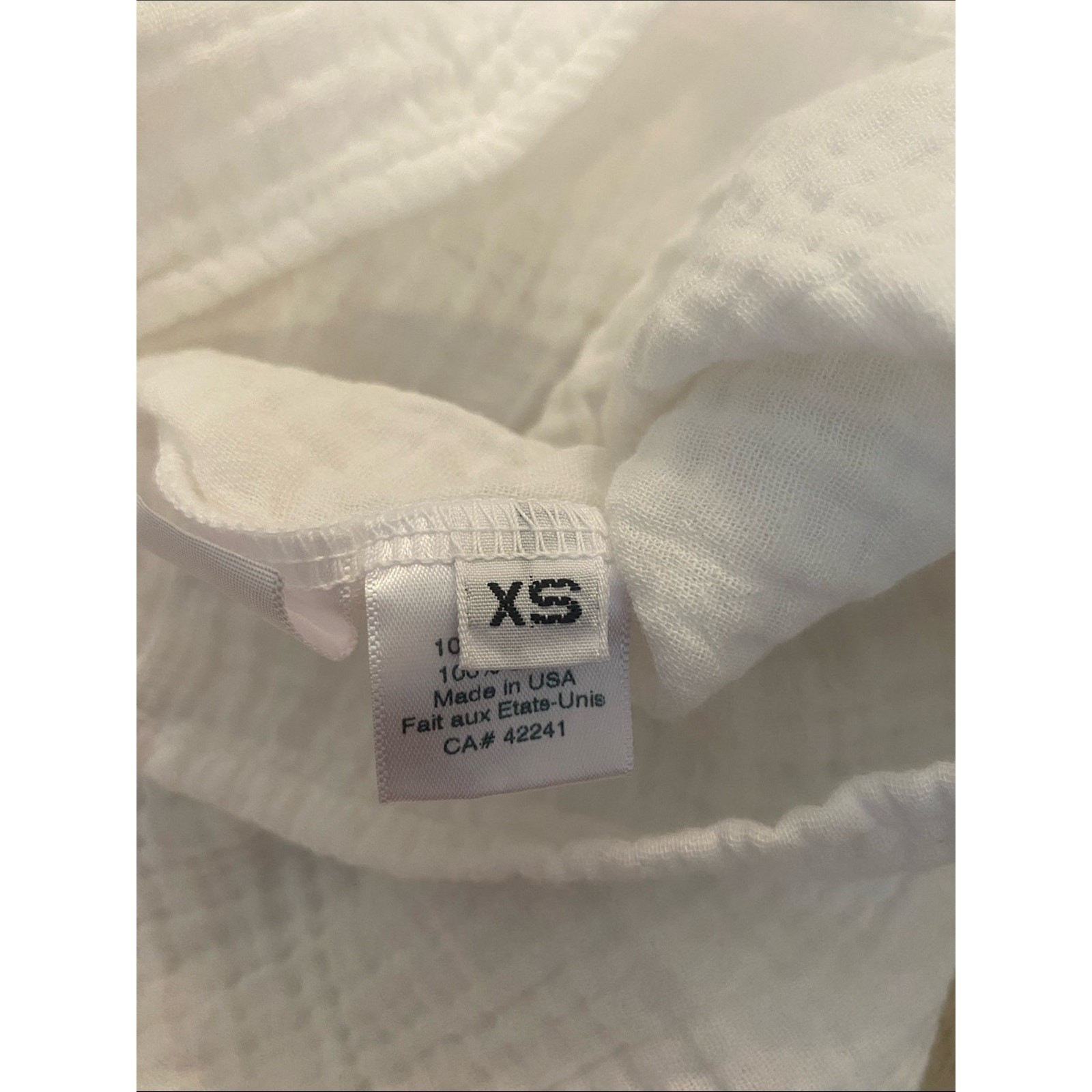 Stark X Square Neck Gauzy Cotton Puff Slv Dress White XS