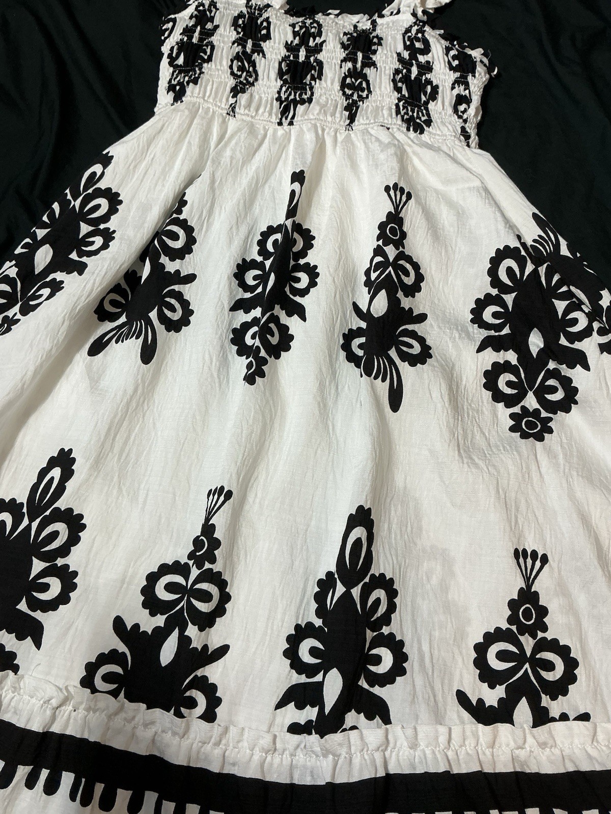 Umgee Black & White Abstract Print Chic Sleeveless A-Line Midi Sundress M
