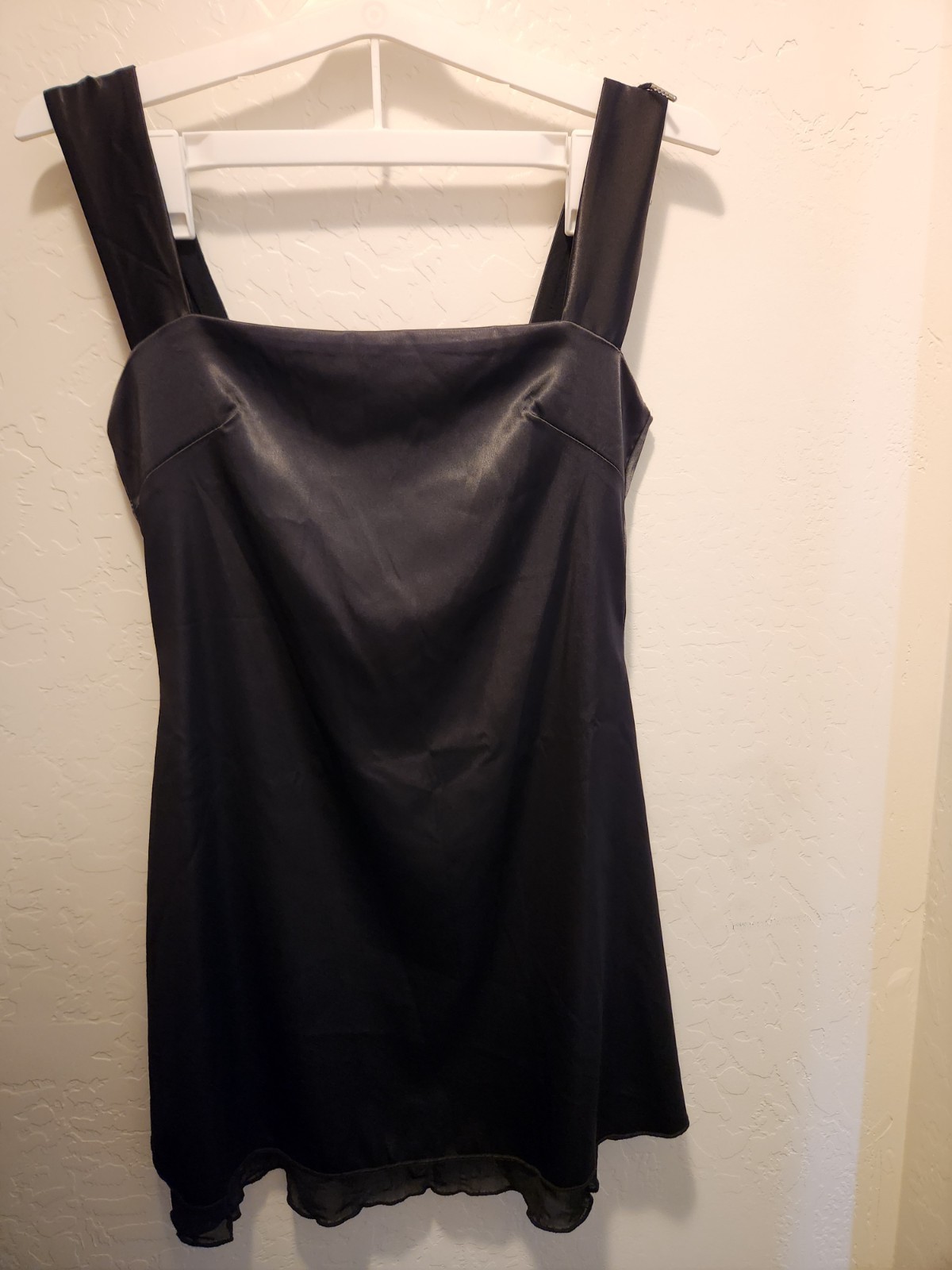 Women’s XS Satin Dress Black Cocktail Mini Sleeveless