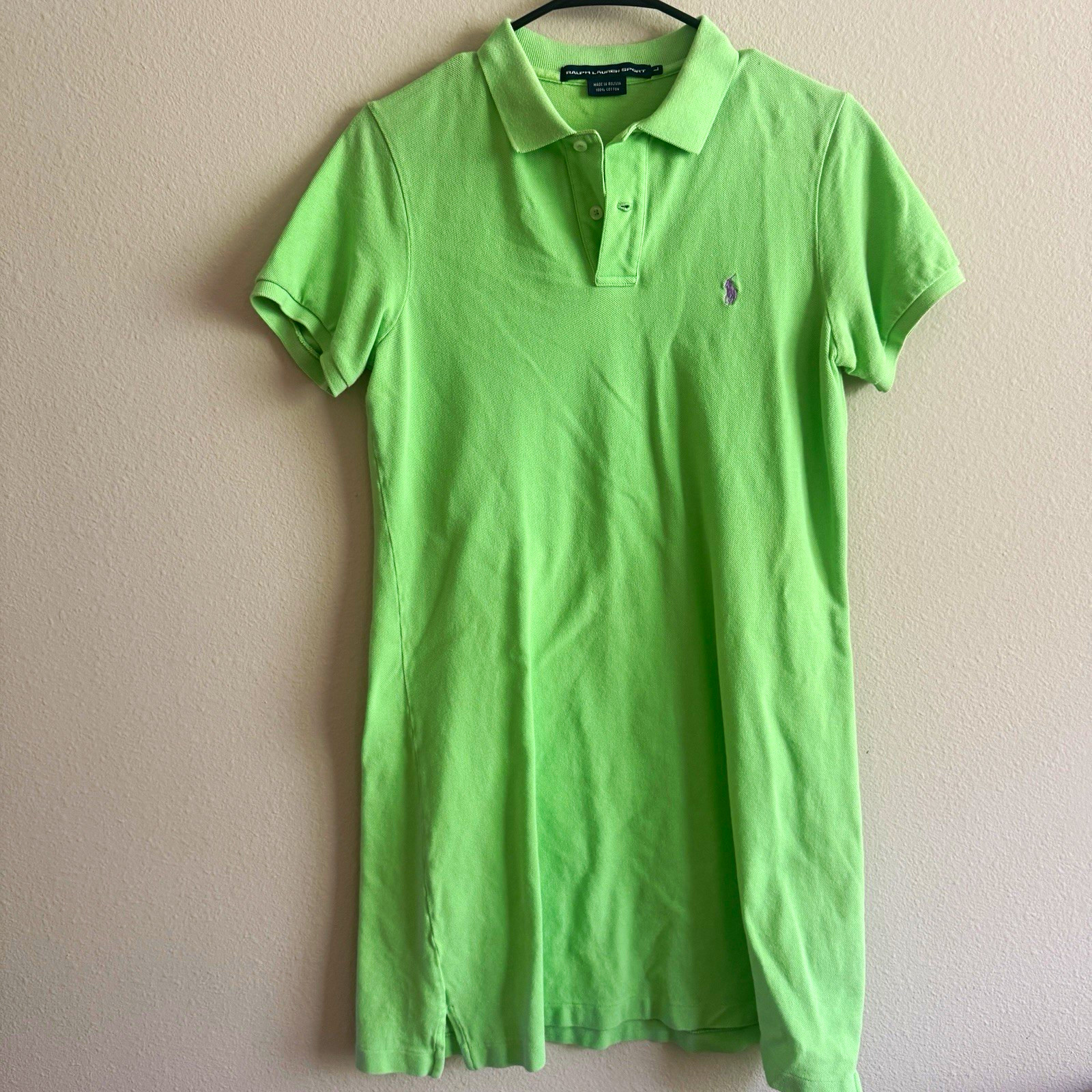 Ralph Lauren Sport Polo Shirt, 100% Cotton, Green, Short Sleeve, L