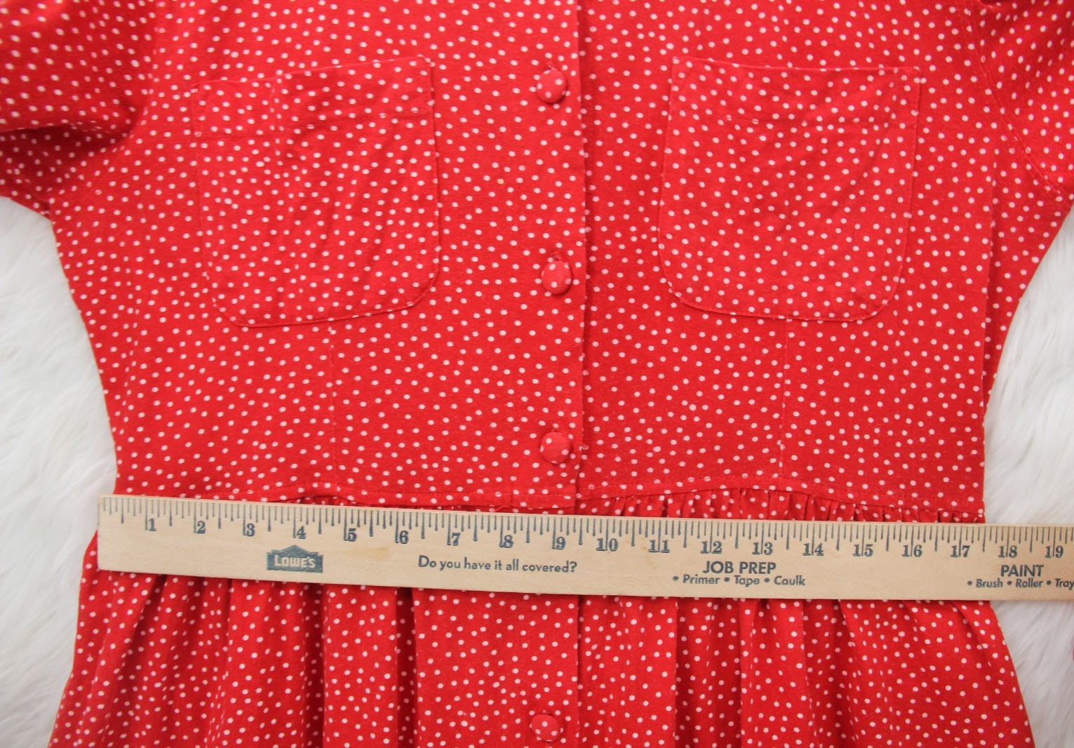 Vintage 1990s Capacity Knits Midi Red Ditsy Cotton Cottagecore Prairie Farm M