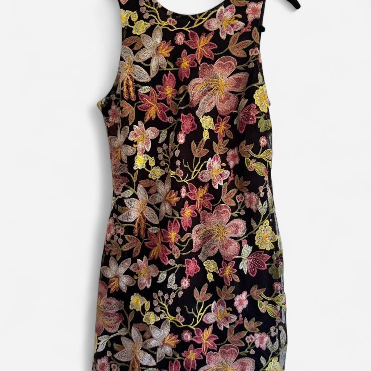 Sam Edelman Women’s Black Embroidered Floral Dress Size 4 NWT