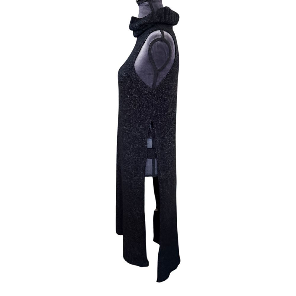 RD Style Black Sleeveless Turtleneck Maxi Dress Sweater Knit Winter Fashion