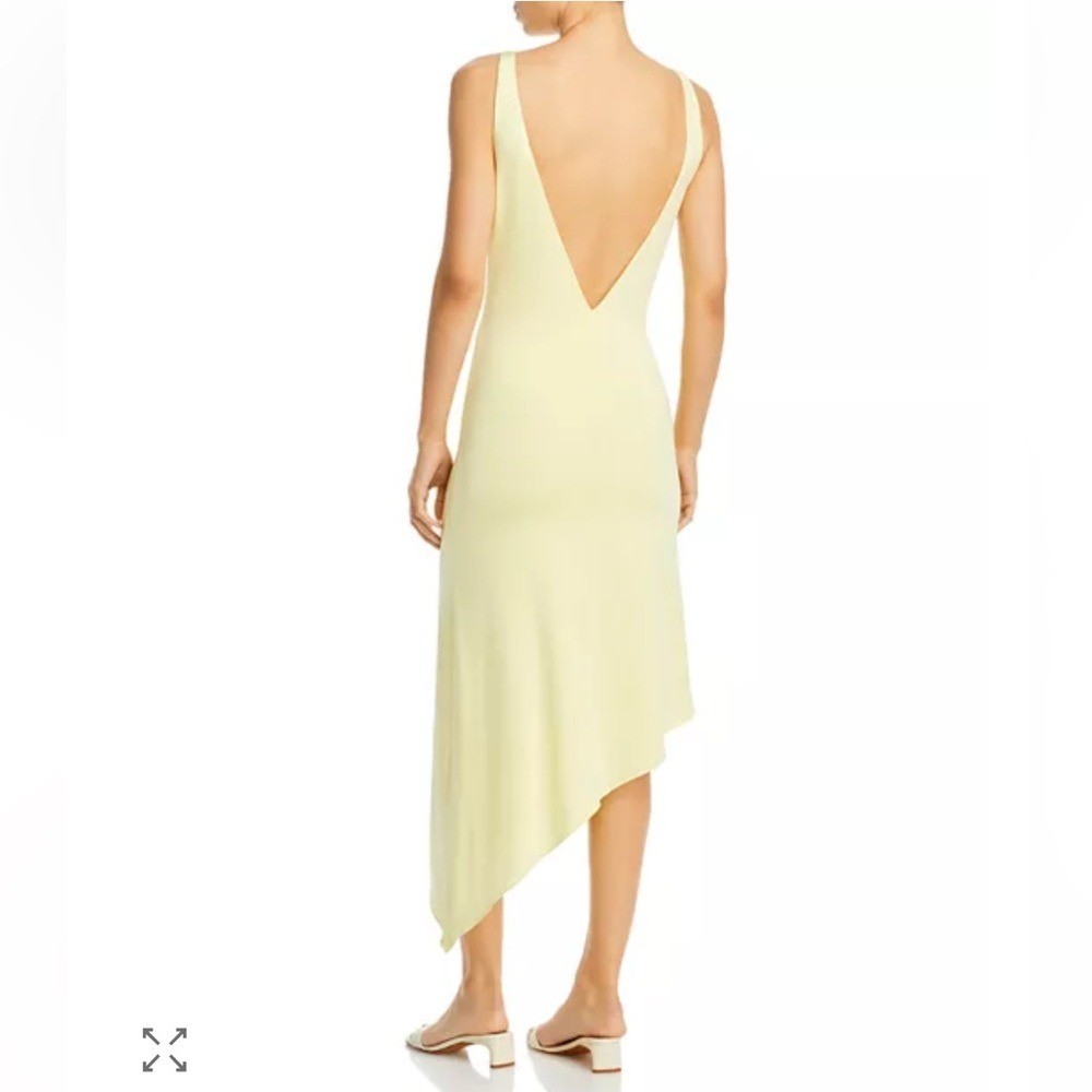 REMAIN BIRGER CHRISTENSEN Gosha diagonal hem deep v slip Dress Wax Yellow