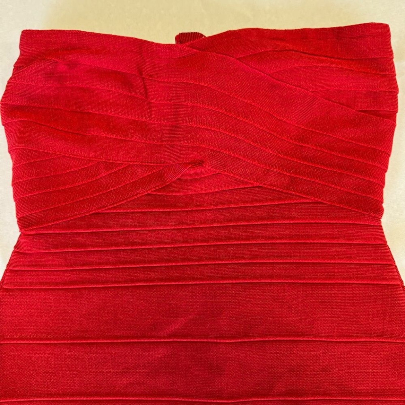 Strapless Bandage Bodycon Strapless Red Dress Size M