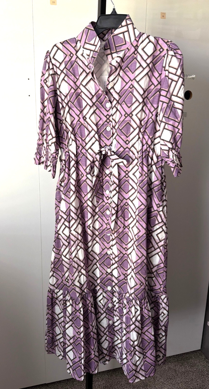 New! Holly Shae Design Catherine Dress Purple & Beige w/Pkts Sz S/M SOLD OUT!