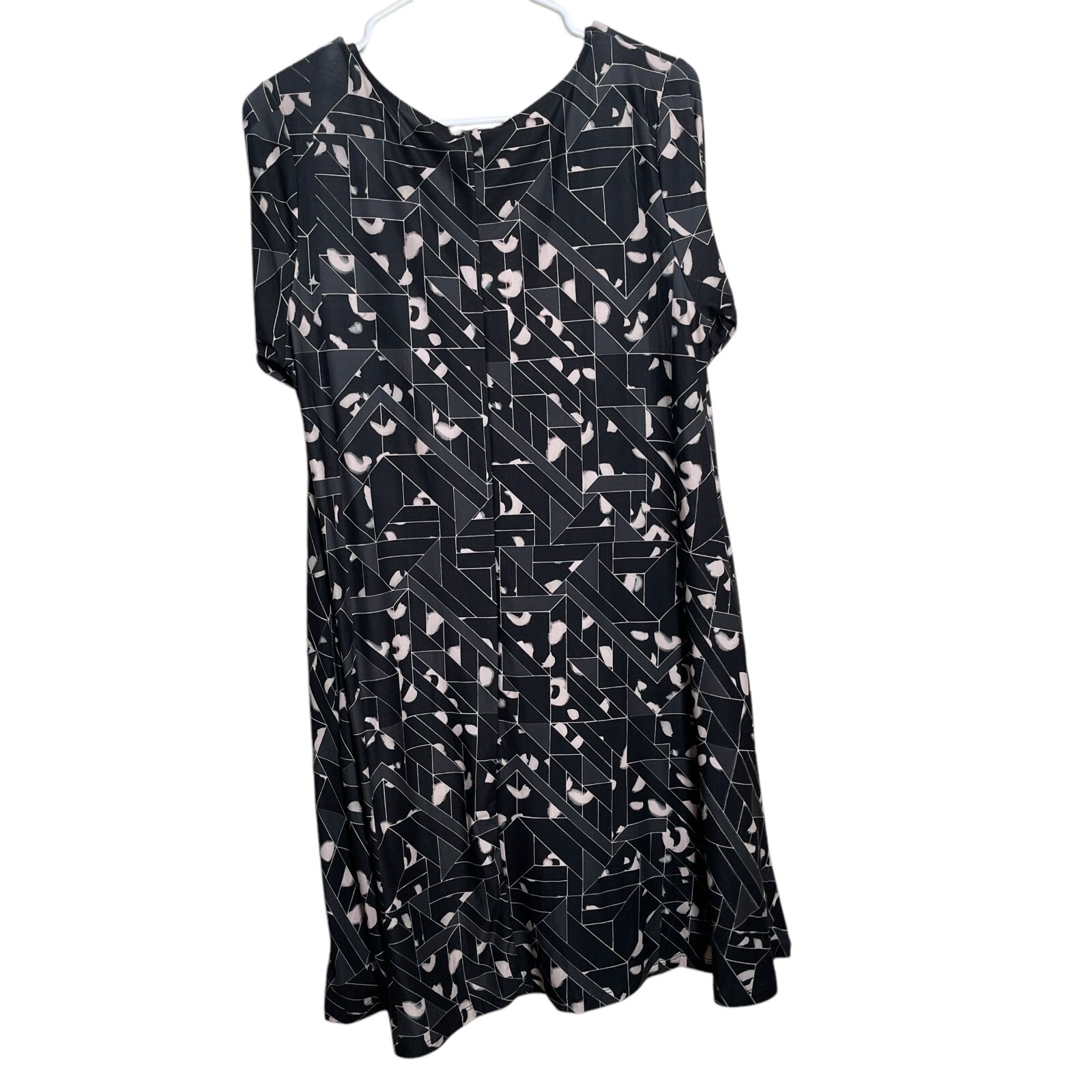 Yelete Dress Women’s Large Printed Shift 3/4 Sleeve Abstract Round Neck Top NWT