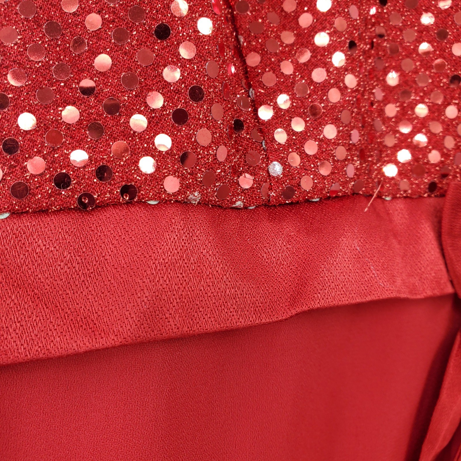Molly Malloy Evening Red Sequin High-Low Gown Dress Size 14 Sleeveless Formal