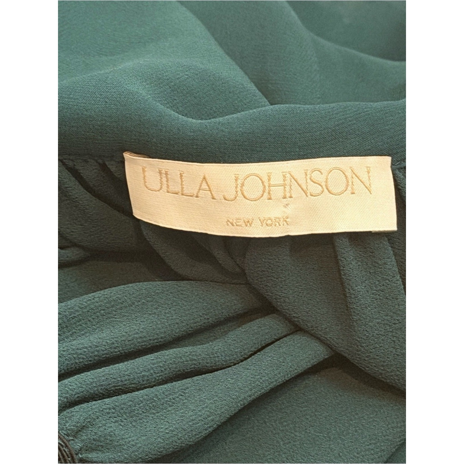 Ulla Johnson Maya Silk Chiffon Everglade Halter Midi Dress Smocked Waist | 4