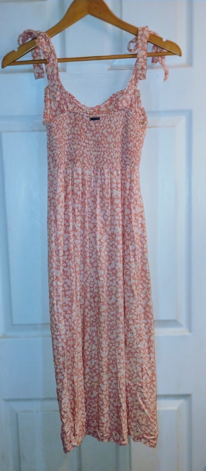 Billabong Pink Floral Tie-Strap Maxi Dress
