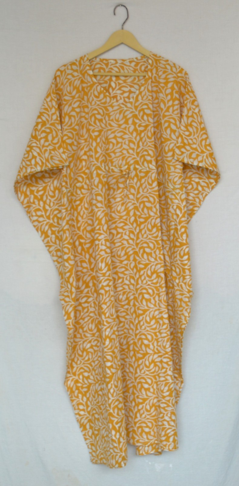 100% TARRIF FREE✅0% CHARGE 100% Cotton Hand Printed Long Kaftan Dress KF-186*