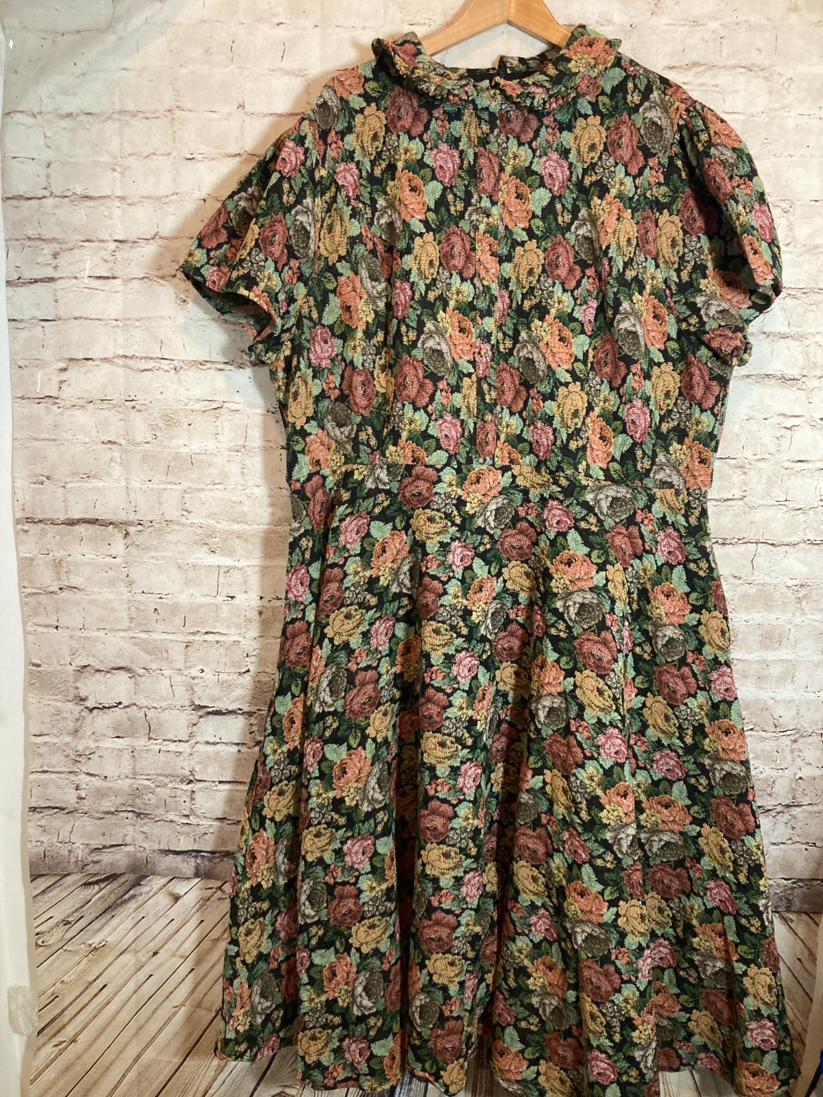 Ivy City Co. Tapestry Dress Womens 24W Colorful Floral Midi Fit & Flare Artsy