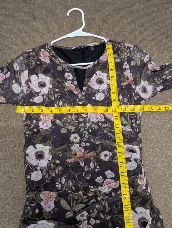 Betabrand Wanderlite Travel Purple Floral Midi Cocktail Dress (Women’s Small)