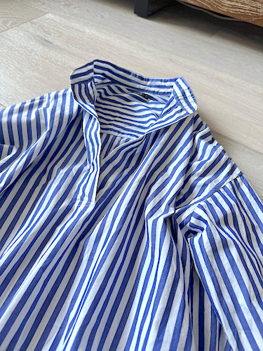 Journal Standard Blue White Striped 100% Cotton Shirt Dress Size M Relaxed Fit