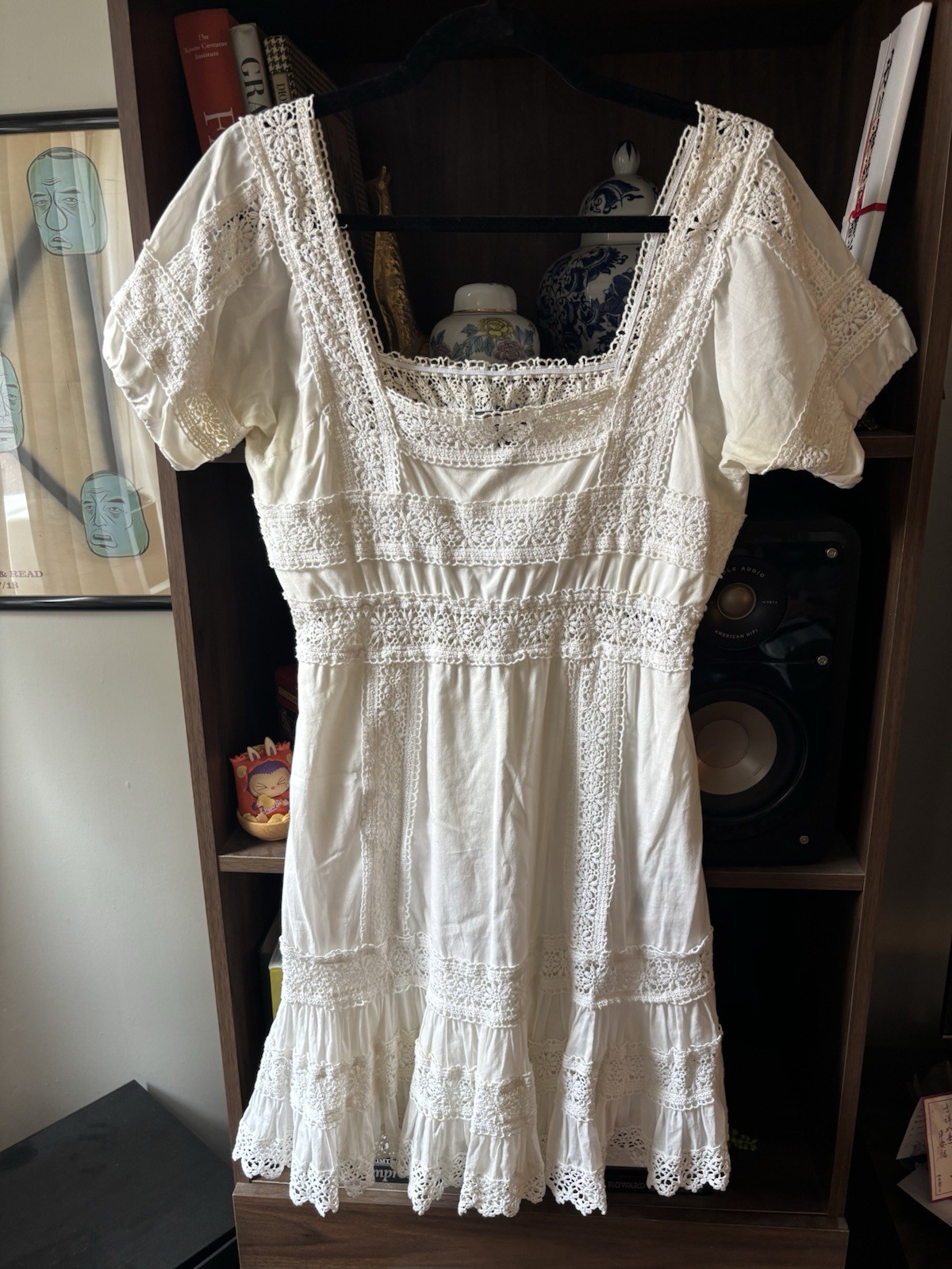 Victoria’s Secret White Lace Square-Neck Mini Dress, Sz 6