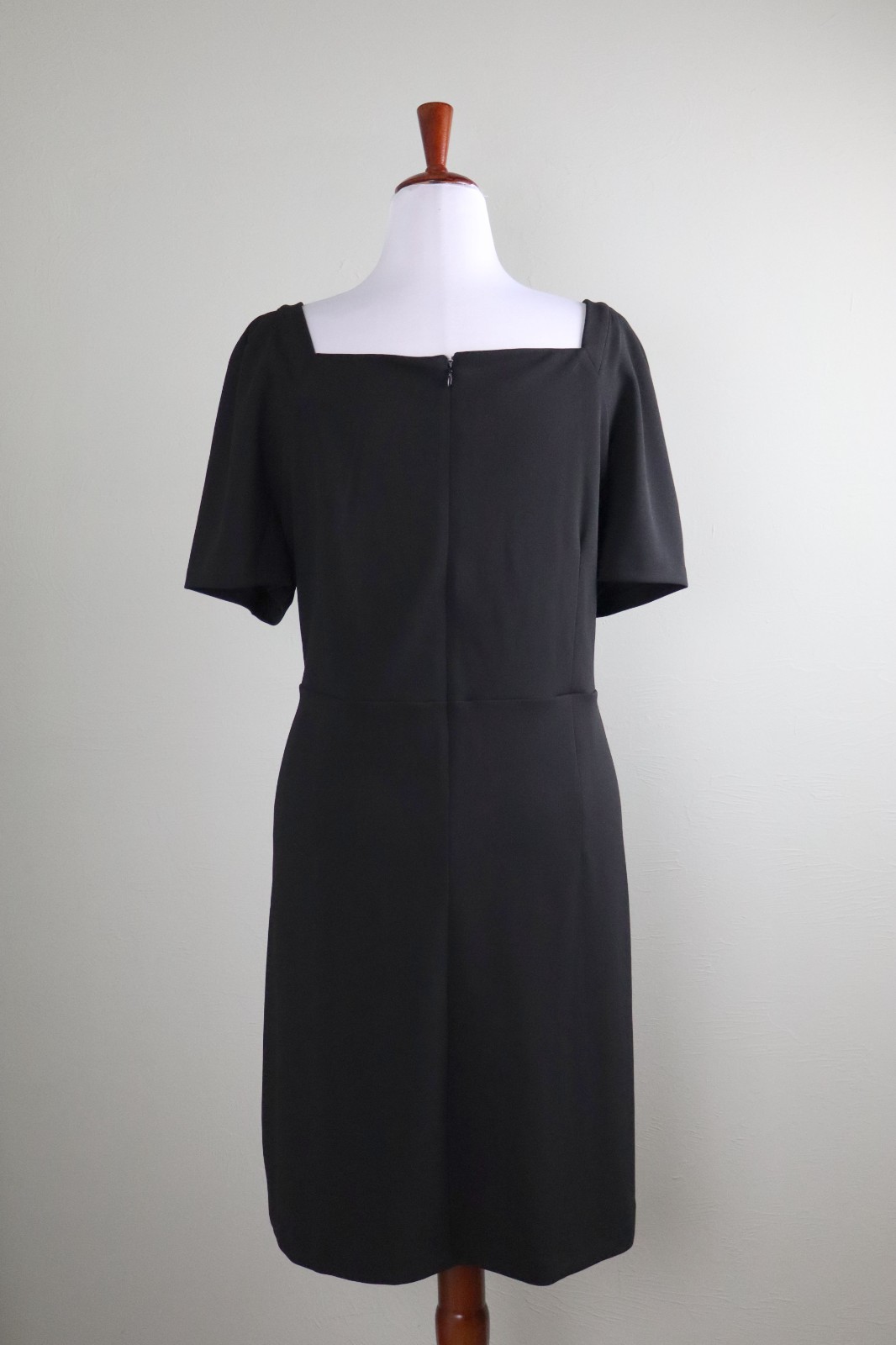 TALBOTS Plus NWT $139 Solid Black Lined Pleated Bust Sheath Dress Size 20W