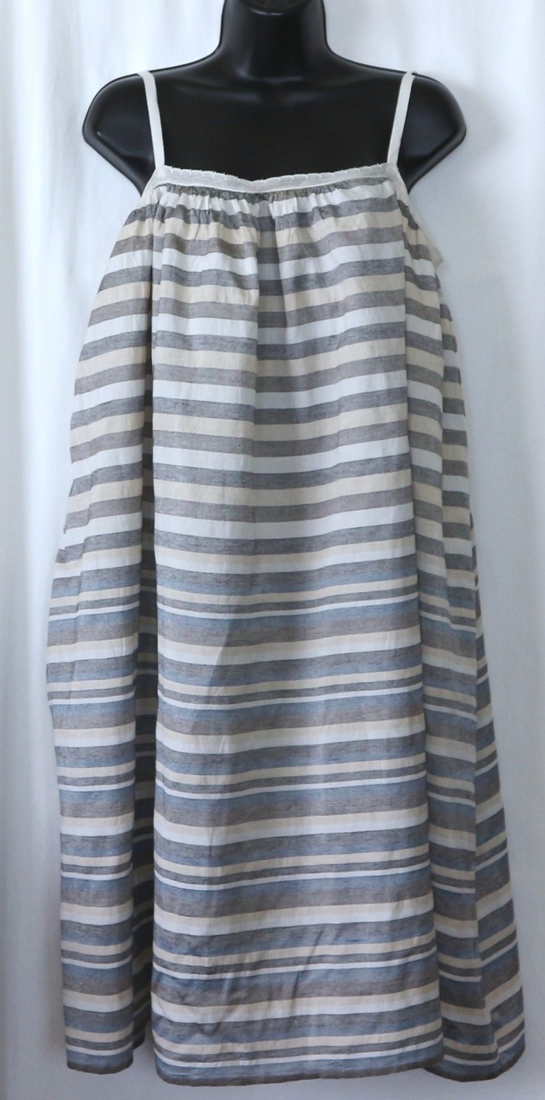 DOSA Strpd Silk/Linen/Khadi Slipon Tube Drs 34 In Chest 38 In Lng Sz 1 (XS) EXC
