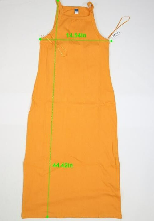 Old Navy Sleeveless Rib Knit Square Neck Midi Dress Wild Papaya Orange Womens L