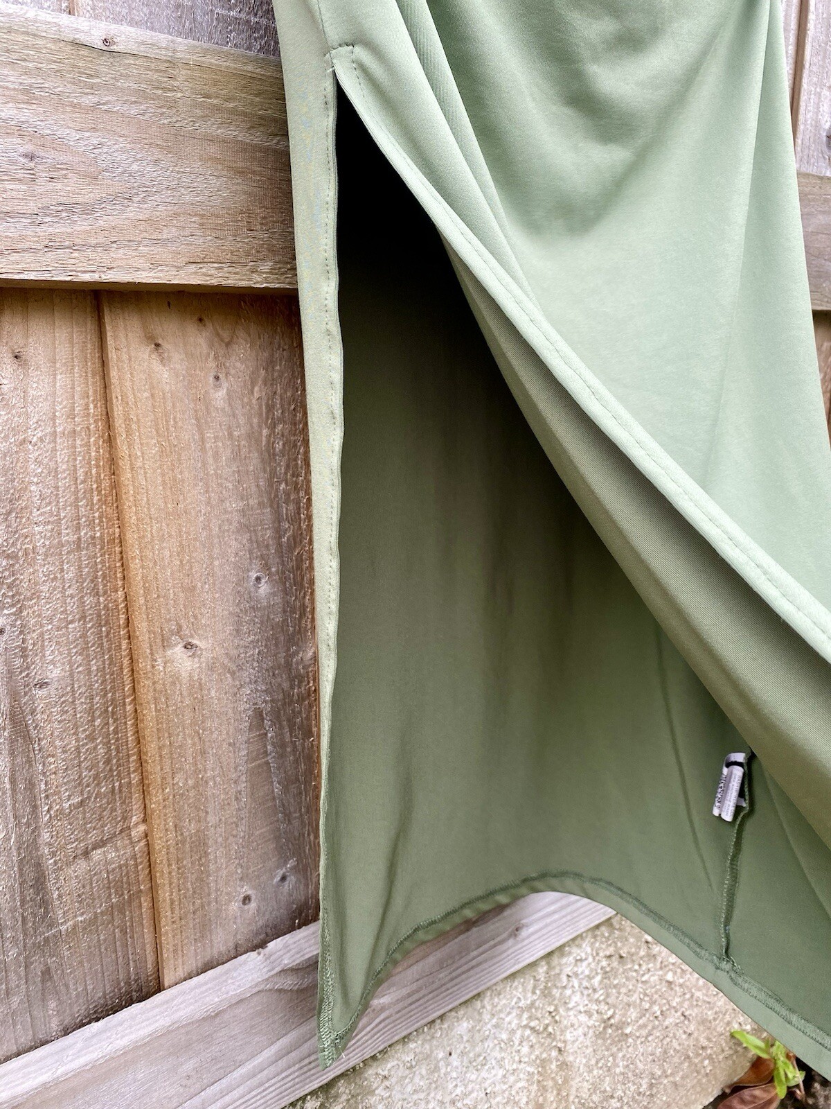 Stunning Green SHEIN Medium Lycra Feel Stretch Fitted Sexy Dress With Side Slit