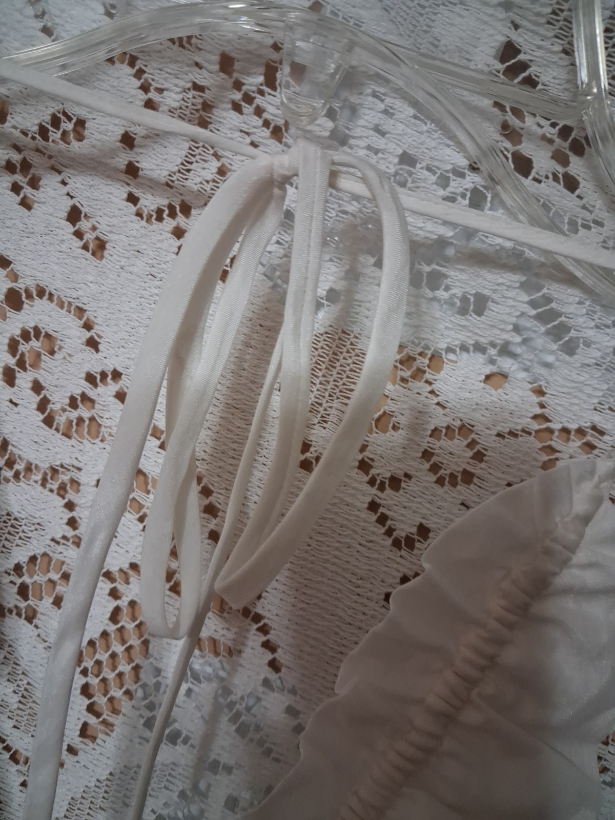 True Couture White Silk Cotton Ruffled Halter Dress NWT.