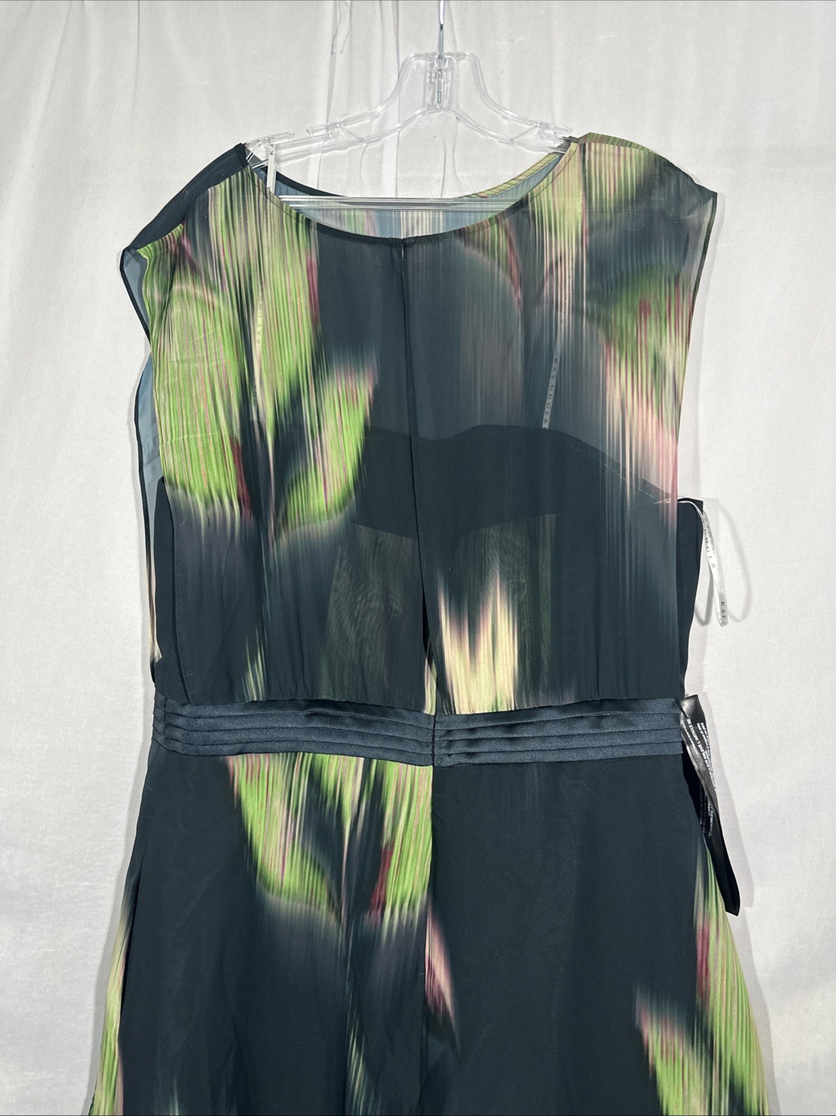 NEW $398 KAY UNGER [ 14 ] Tess Sleeveless A Line Gown in Black Green J1982