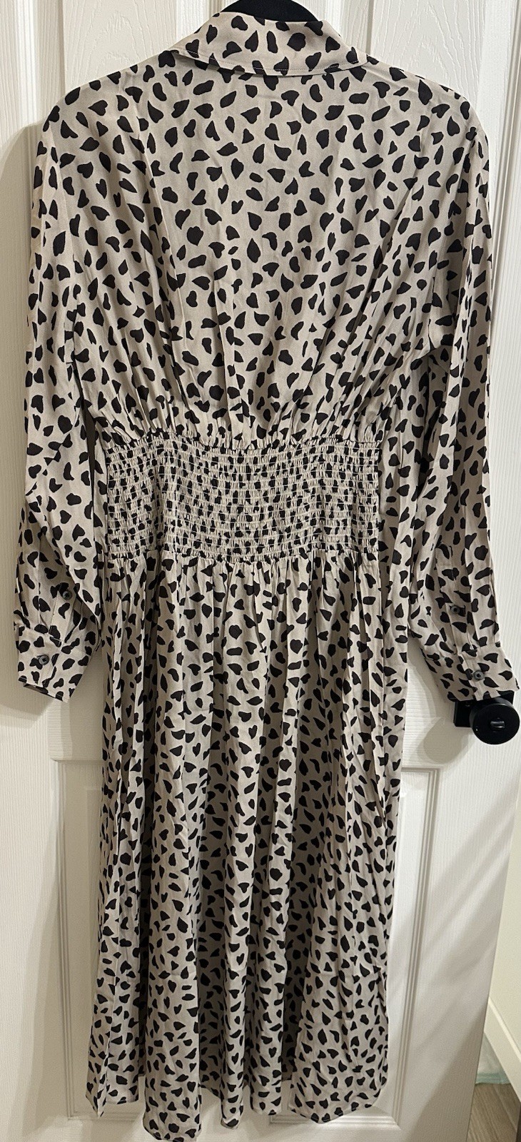 Thakoon Beige Shirt Dress with Black Abstract Spot Print Size 6