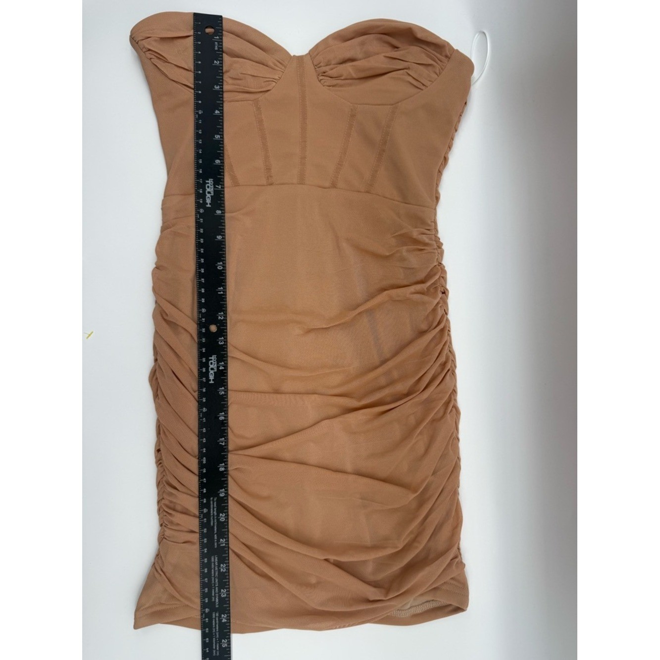NWT princess polly Atticus mesh overlay Mini Dress Strapless Bustier Nude size 4