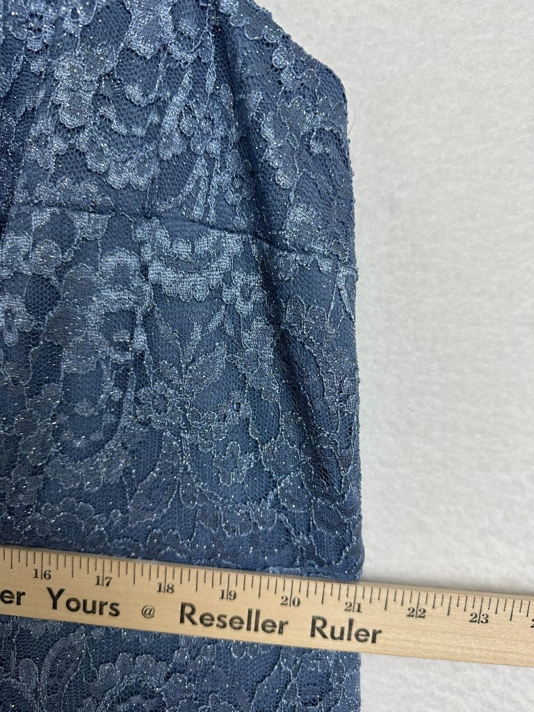 R&M Richards Gown Jacket Set Size 16 Blue Glitter Lace Mother of the Bride