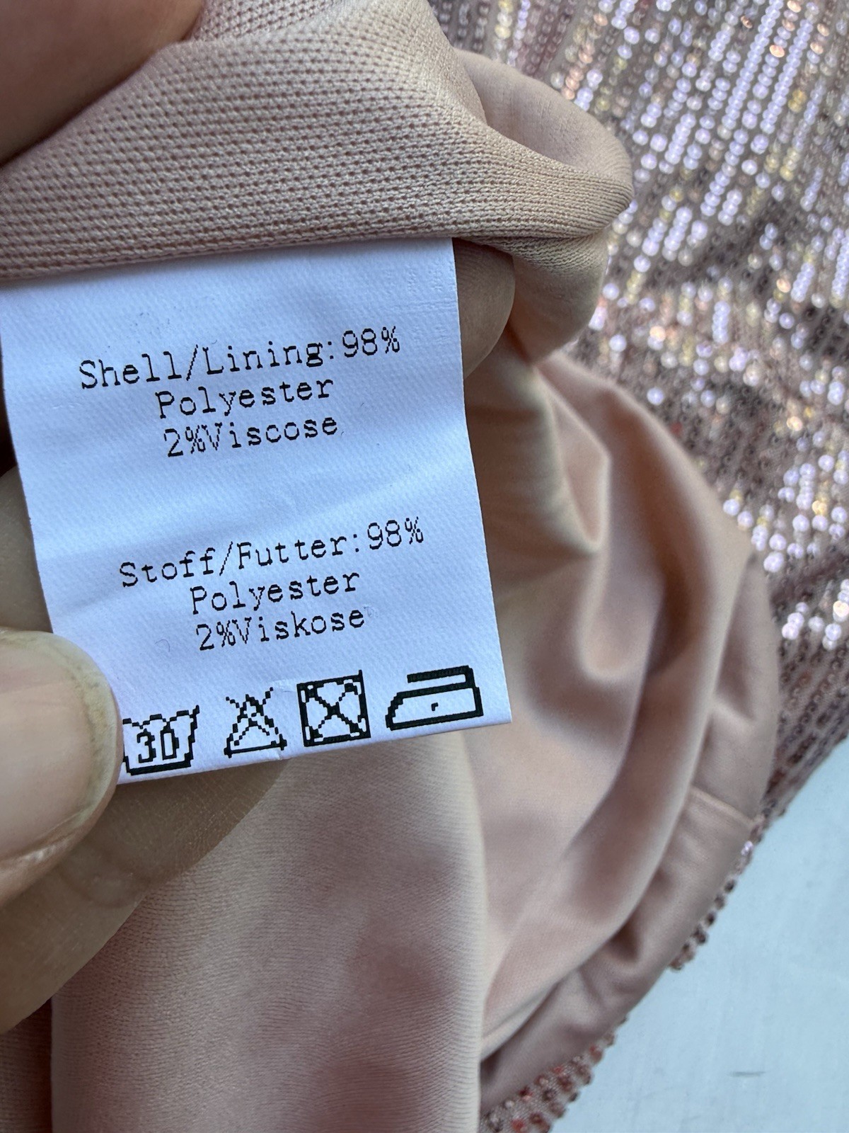 PINK Rose Gold Sequin Metallic V-Neck Strappy Bodycon Mini Dress XXL