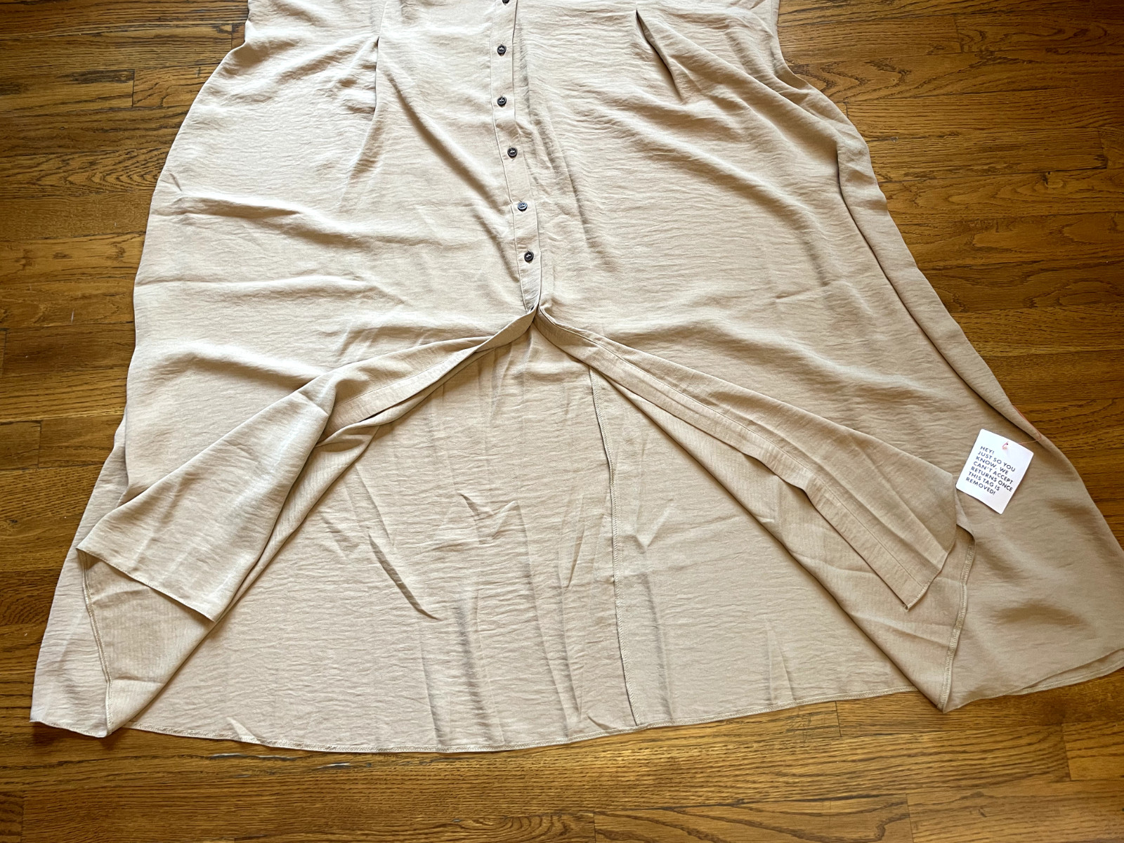 ASOS DESIGN Curve Button Through Waist Midi Shirt Dress In Beige US 26/UK30 NWT
