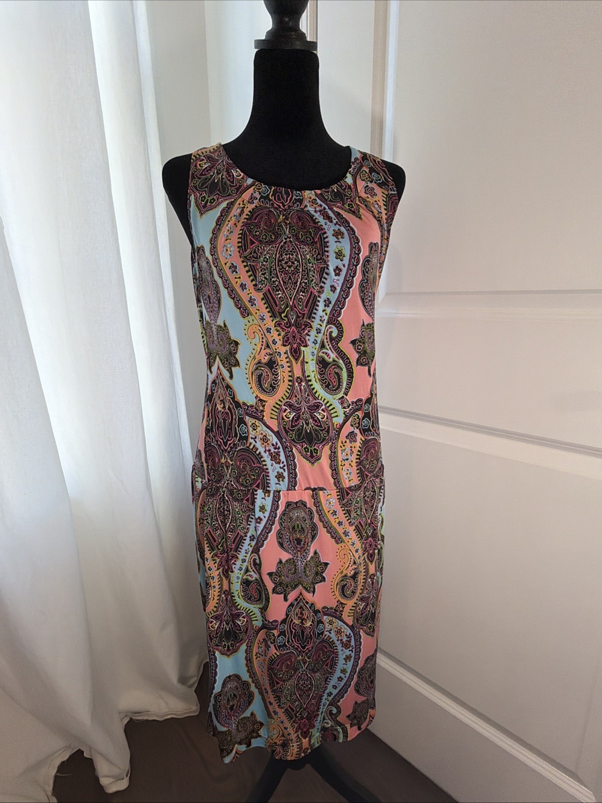 Milano🌺Women Statement/Midi Floral💐Paisley Artsy/Bohemian/Retro/60’s:/70’s/EUC