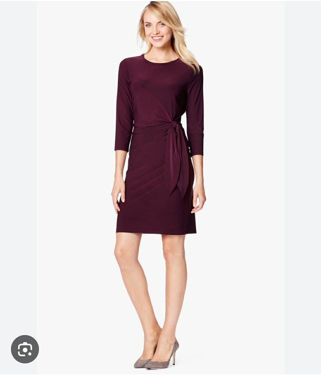 Johnson & Murphy Side Tie Dress In Dark Grape M