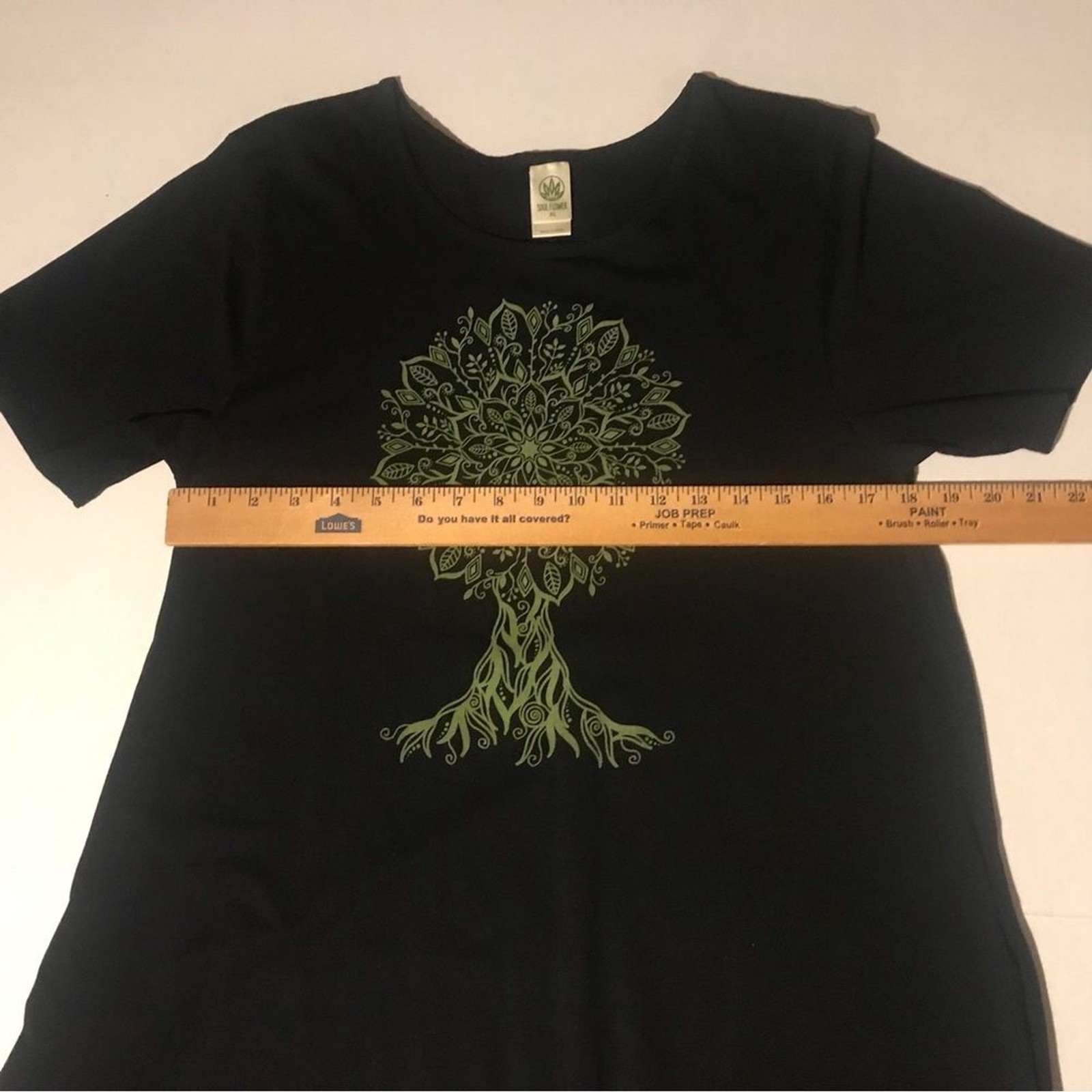Soul Flower Mandala Tree Organic Cotton Shift Dress Womens Size XL Boho Hippie